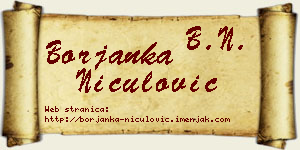 Borjanka Niculović vizit kartica